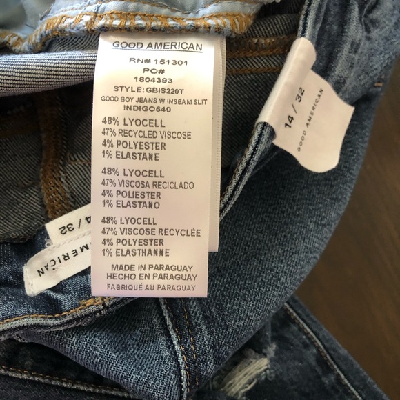 NWT🌟Good American Women’s Distressed Blue Jeans GFD150B Sz14/32 Classic comfort - Picture 11 of 15